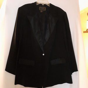 Vintage Silk Suit with Satin & Rhinestone Accents